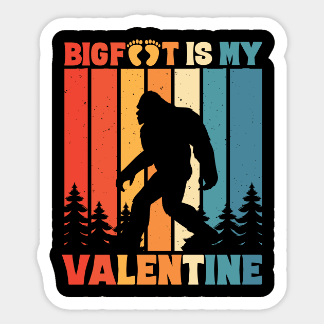 Bigfoot is My Valentine Sasquatch Valentine's Day Sticker by The WYLD Tribe